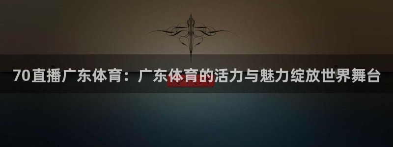 70直播广东体育：广东体育的活力与魅力绽放世界舞台