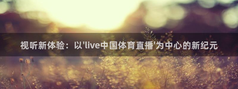 视听新体验：以\'live中国体育直播\'为中心的新纪元